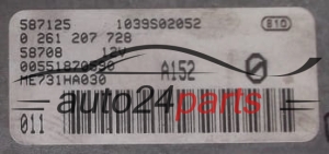 Komputer sterownik silnika Alfa Romeo 0261207728 00551870590 1039S02052 ME731HA030