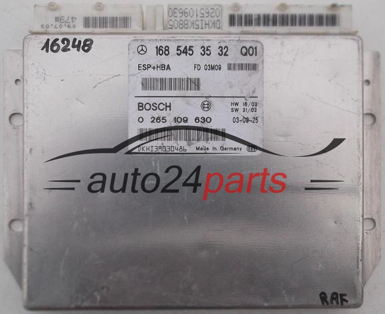 A1685453532, 1685453532, A 168 545 35 32 BOSCH 0265109630, 0 265 109 63