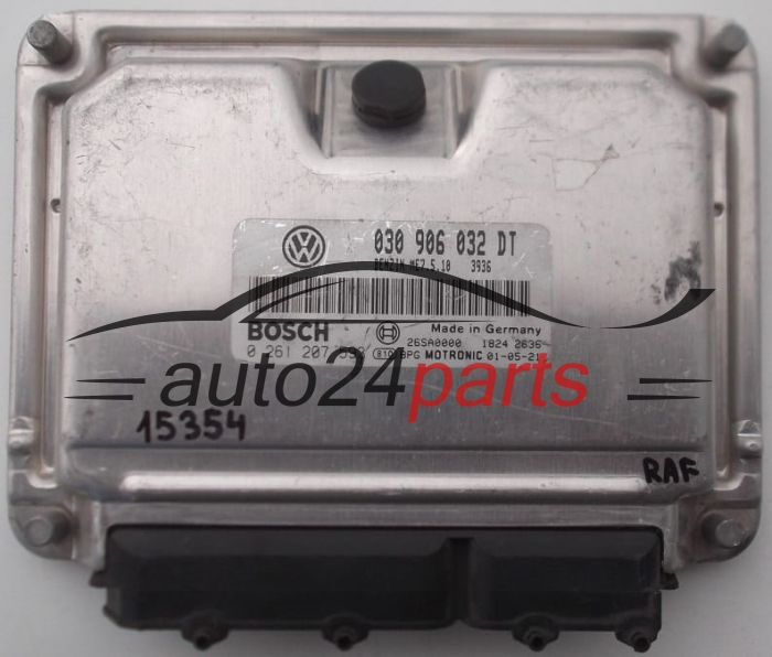 CALCULATEUR MOTEUR VW VOLKSWAGEN POLO LUPO CADDY 1.4 030906032DT, BOSCH 0 261 207 593, 0261207593, 26SA0000 1824 0420, BENZIN ME7.5.10 3936 