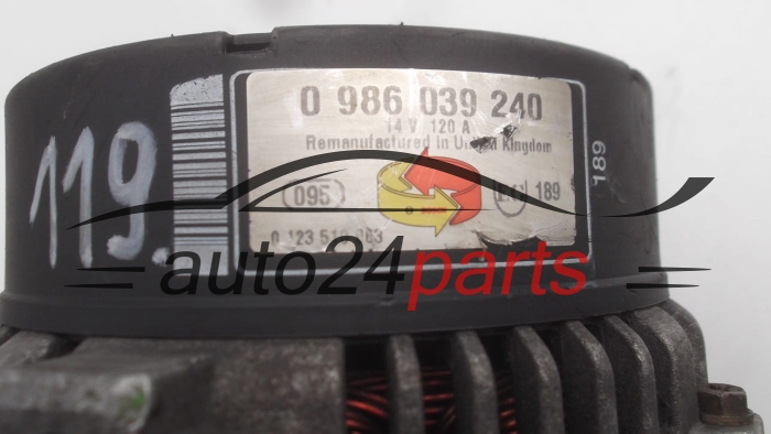 Alternateur  OPEL OMEGA B VECTRA B FRONTERA 2.2 X22XE BOSCH 0 123 510 063,  0 986 039 240
