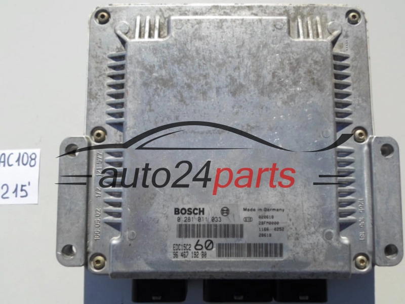 KOMPUTER STEROWNIK SILNIKA CITROEN 2.2 HDI BOSCH 0 281 011 033, 0281011033, 96 467 192 80, 9646719280