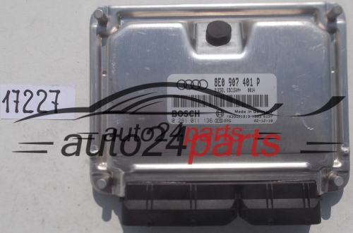 CALCULATEUR MOTEUR AUDI A6 2.5 TDI BOSCH 0 281 011 136, 0281011136, 8E0 907 401 P, 8E0907401P, EDC15VM+
