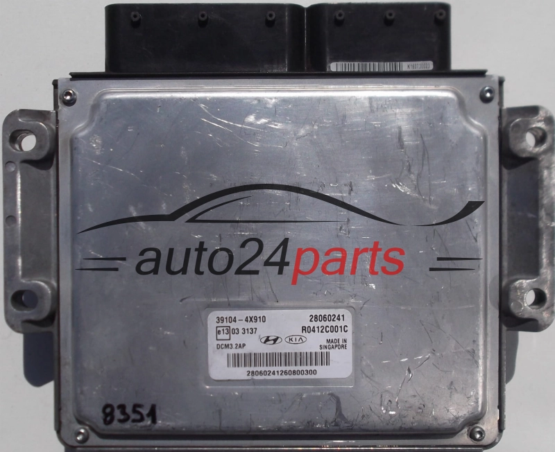 KOMPUTER STEROWNIK SILNIKA KIA CARNIVAL III 2.9 CRDI DELPHI R0412C001C, 28060241, 39104-4X910, 391044X910, DCM3.2AP