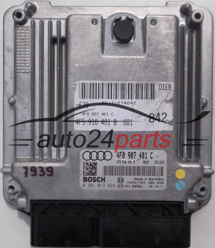 MOTORSTEUERGERÄT ECU STEUERGERAT AUDI A6 2.7 TDI, BOSCH 0 281 013 829, BOSCH 0281013829, 4F0 907 401 C, 4F0907401C, 4F5910401B