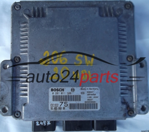 MOTORSTEUERGERÄT ECU STEUERGERÄT PEUGEOT 206 2.0 HDI BOSCH 0281011188 9648588880 9640938680 EDC15C2 75 