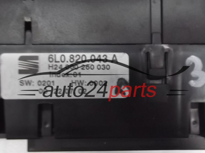 PANEL OGRZEWANIA STEROWNIK NAWIEWU REGULATOR KLIMATRONIK SEAT IBIZA CORDOBA 6L0 820 043 A, 6L0820043A, H24000260030