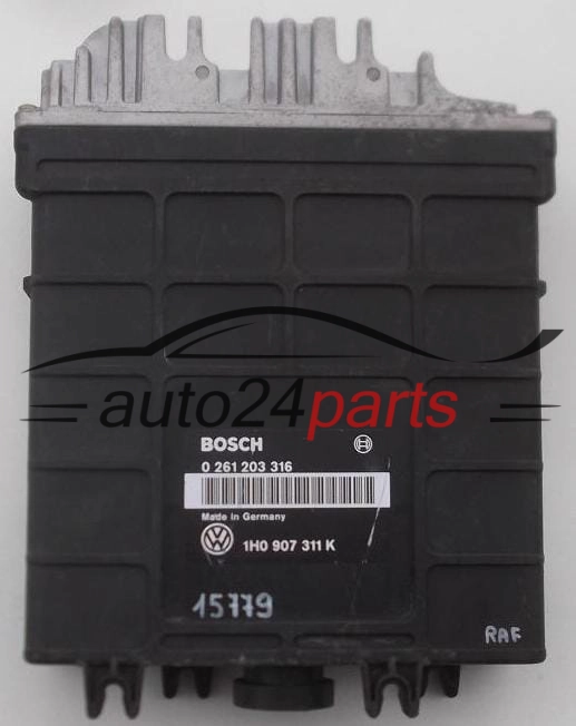 CALCULATEUR MOTEUR VOLKSWAGEN GOLF VENTO BOSCH 0 261 203 316, 0261203316, 1H0 907 311 K, 1H0907311K