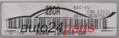 KOMPUTER STEROWNIK SILNIKA FORD SIERRA VISTEON 92BB-12A650-DA, 92BB12A650DA, 2BDA, CSD-240