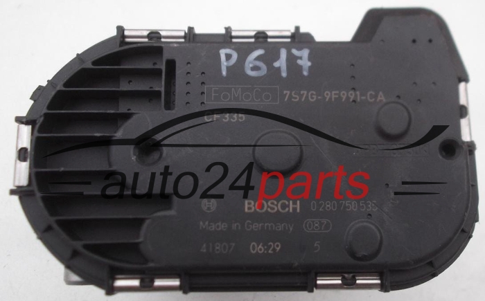 CUERPO DE MARIPOSA FORD FIESTA FOCUS MONDEO BOSCH 0 280 750 535, 0280750535, FoMoCo 7S7G-9F991-CA, 7S7G9F991CA