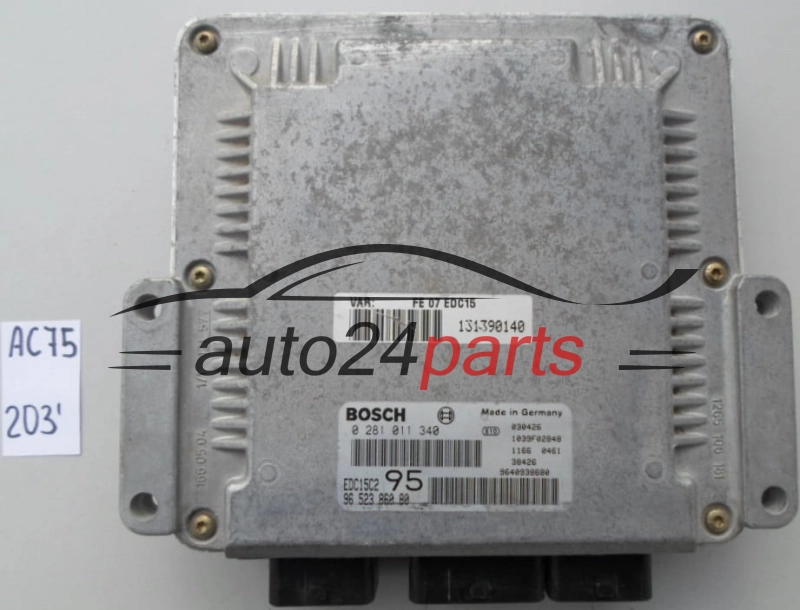 KOMPUTER STEROWNIK SILNIKA CITROEN C5 2.0 HDI BOSCH 0 281 011 340,  96 523 860 80