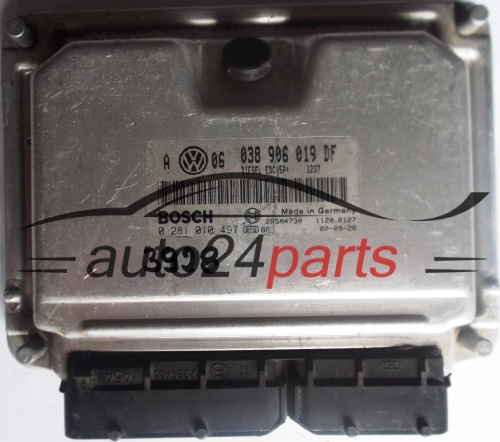 MOTORSTEUERGERÄT ECU STEUERGERAT VW VOLKSWAGEN GOLF 1.9 TDI 038906019DF, 038 906 019 DF BOSCH 0281010497, 0 281 010 497 DIESEL EDC15P+ 1237 28SA4730 