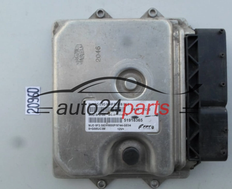 KOMPUTER STEROWNIK SILNIKA FIAT PUNTO EVO MJD 8F2.GE, MJD8F2GE, 51918365