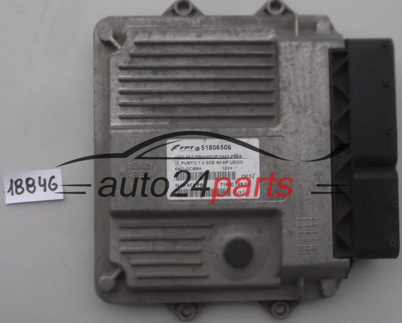 KOMPUTER STEROWNIK SILNIKA FIAT GRANDE PUNTO 1.3 JTD MAGNETI MARELLI MJD 6F3.PB, MJD6F3PB, FPT 51806506, 71600.169.01, 7160016901