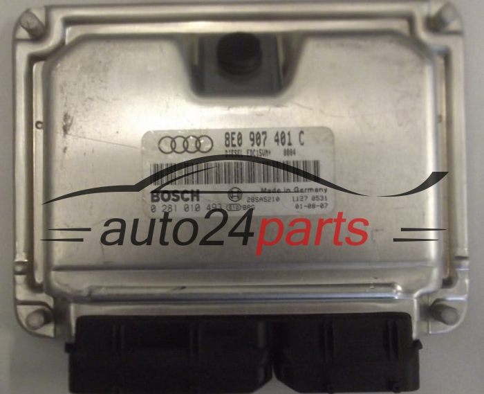 MOTORSTEUERGERÄT ECU STEUERGERÄT  AUDI A4 1.9 TDI BOSCH 0 281 010 493, 8E0 907 401 C