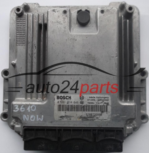 KOMPUTER STEROWNIK SILNIKA RENAULT LAGUNA 2.0 DCI BOSCH 0 281 014 646