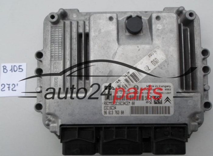 KOMPUTER STEROWNIK SILNIKA PEUGEOT 206 1.4 HDI BOSCH 0 281 012 525, 0281012525, 96 613 763 80, 9661376380, EDC16C34