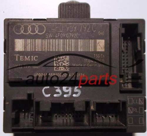 CENTRALITA DE CONFORT Türsteuergerät AUDI TEMIC 0033 TFK 0001 TSG C6, 4F0959792C, 4F0 959 792 C, 4F0910792C, 4F0 910 792 C