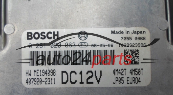ECU CENTRALITA DE MOTOR  MITSUBISHI CANTER BOSCH 0281020063,  4079202311, 4M42T4M50T