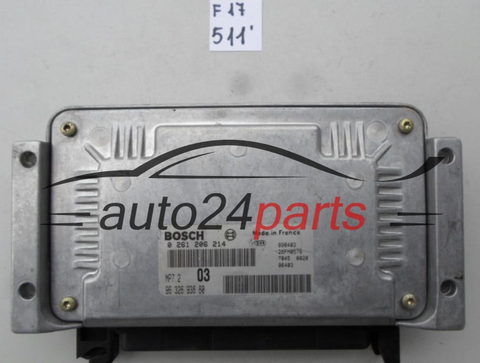 CITROEN XSARA SAXO PEUGEOT 306 1.6 BOSCH 0261206214, 0 261 206 214, 9632693880, 96 326 938 80, MP7.2 03