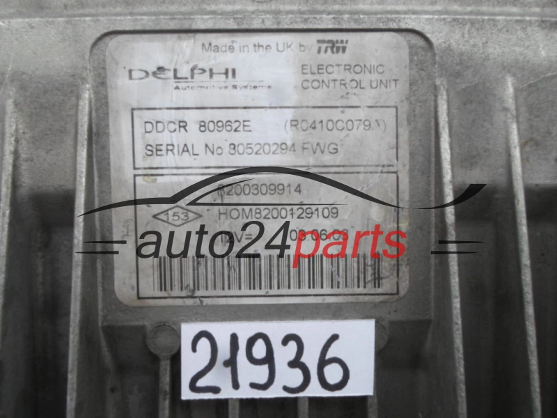 KOMPUTER STEROWNIK SILNIKA RENAULT KANGOO 1.5 DCI 8200309914, R0410C079A 