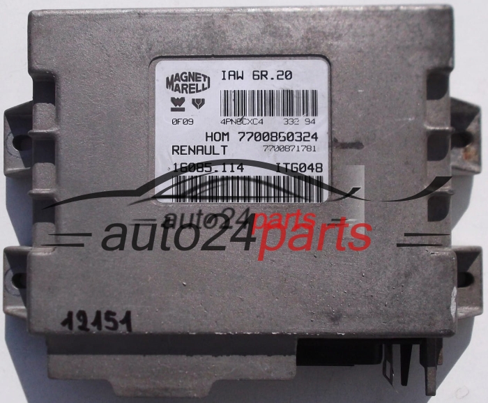 MOTORSTEUERGERÄT ECU STEUERGERAT RENAULT TWINGO 1.2 MAGNETI MARELLI IAW 6R.20, IAW6R20, 7700860324, 7700871781, 16085.114, 16085114 
