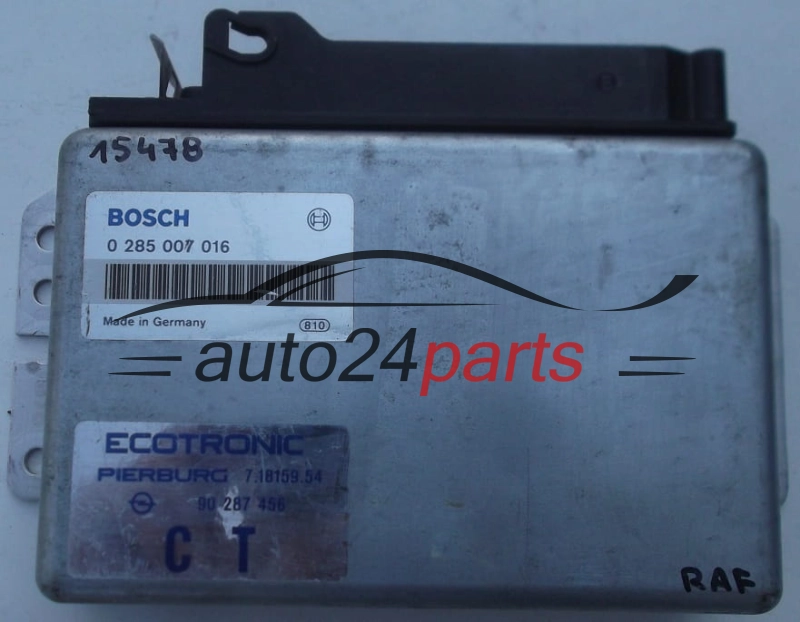  KOMPUTER STEROWNIK SILNIKA OPEL KADETT BOSCH 0 285 007 016, 0285007016, PIERBURG 7.18159.54, 71815954, 90 287 456, 90287456