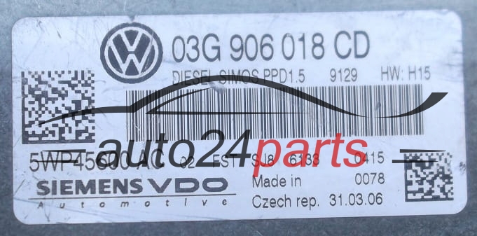 ECU CENTRALITA DE MOTOR  VOLKSWAGEN PASSAT 2.0 TDI SIEMENS VDO 5WP45600 AC,  03G 906 018 CD