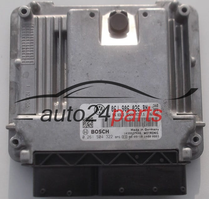 MOTORSTEUERGERÄT ECU STEUERGERÄT VW VOLKSWAGEN PASSAT 2.0 TSI 06J906026BN, 06J 906 026 BN, 06J906026D, 06J 906 026 D, BOSCH 0261S04322, 0 261 S04 322, BENZIN MED17.5 CAWB 3509, 1039S31407