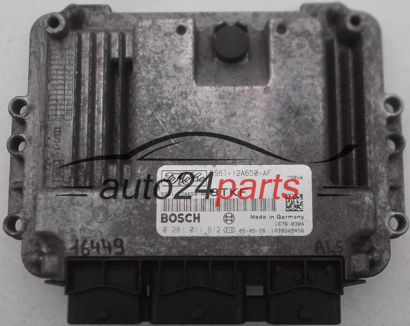 ECU CENTRALITA DE MOTOR FORD 1.6 TDCI BOSCH 0 281 011 612, 0281011612, 5S61-12A650-AF, 5S6112A650AF