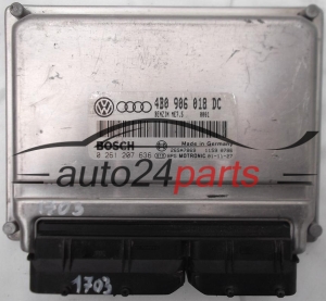 MOTORSTEUERGERÄT ECU STEUERGERÄT AUDI A4 A6 VW VOLKSWAGEN PASSAT 1.8T 1.8 TURBO 4B0906018DC, 4B0 906 018 DC, BOSCH 0261207636, 0 261 207 636