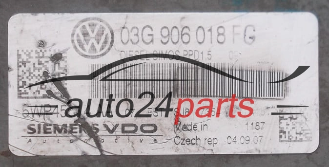 ECU CENTRALITA DE MOTOR VOLKSWAGEN PASSAT 2.0 TDI SIEMENS VDO 5WP45614 AA