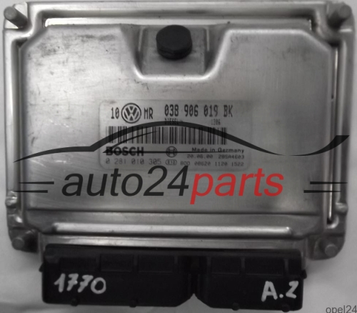 ECU CENTRALITA DE MOTOR VW VOLKSWAGEN PASSAT 1.9 TDI ATJ 038906019BK, 038 906 019 BK, BOSCH 0 281 010 305, 0281010305, DIESEL 1306, 28SA4603