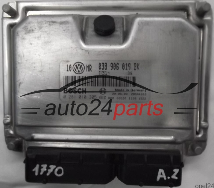 ECU CENTRALITA DE MOTOR VW VOLKSWAGEN PASSAT 1.9 TDI ATJ 038906019BK, 038 906 019 BK, BOSCH 0 281 010 305, 0281010305, DIESEL 1306, 28SA4603