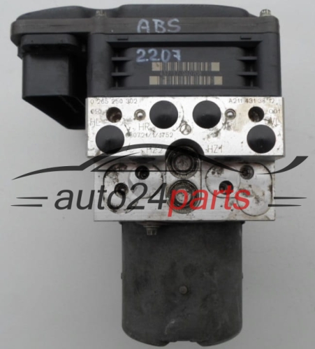 ABS PUMPE BLOCK HYDRAULIKPUMPE STEUERGERÄT MERCEDES W211 BOSCH 0 265 250 302,  A 211 431 38 12