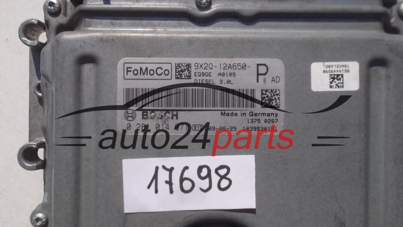 KOMPUTER STEROWNIK SILNIKA JAGUAR XJ 351, LAND ROVER 3.0 D, BOSCH 0 281 014 671, BOSCH 0281014671, 9X2Q-12A650-P, 9X2Q12A650P