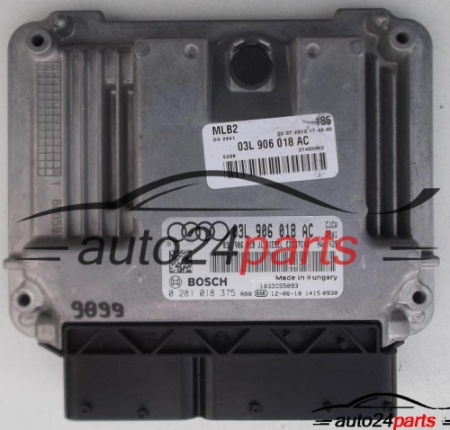 MOTORSTEUERGERÄT ECU STEUERGERAT AUDI A4 2.0 TDI BOSCH 0 281 018 375, 0281018375, 03L 906 018 AC, 03L906018AC 
