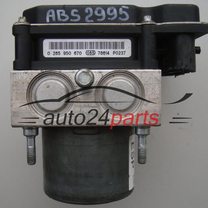 POMPE HYDRAULIQUE ET CALCULATEUR d'ABS FIAT BRAVO BOSCH 0 265 235 291, 0265235291, 51789679, 0265950670
