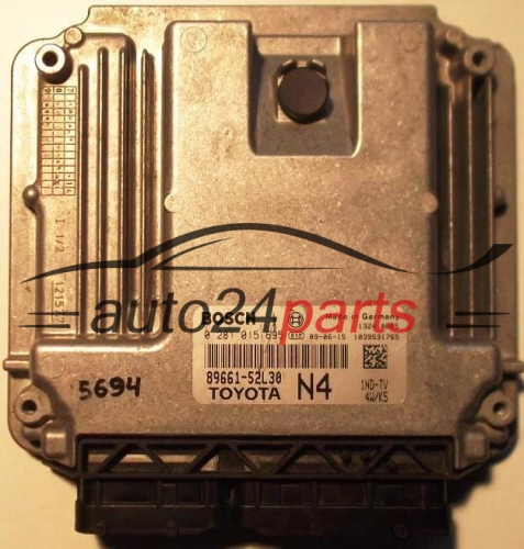KOMPUTER STEROWNIK SILNIKA TOYOTA YARIS 1.4 D4D 1ND-TV 89661-52L30 N4 8966152L30 BOSCH 0281015695, 0 281 015 695