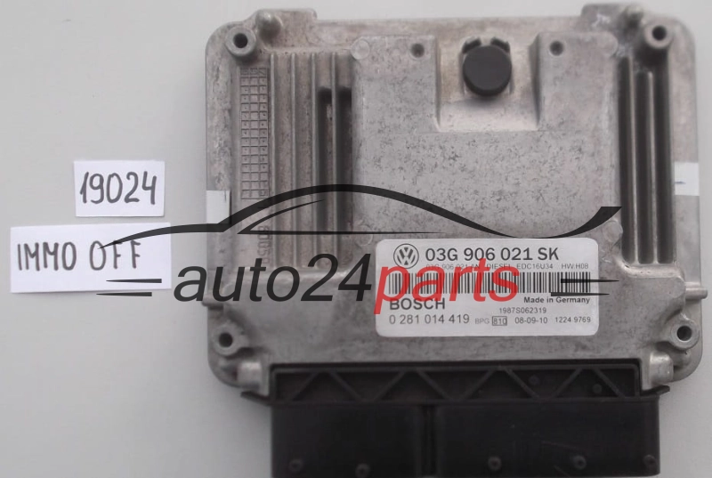 KOMPUTER STEROWNIK SILNIKA SEAT ALTEA 1.9 TDI BOSCH 0 281 014 419, 0281014419, 03G 906 021 SK, 03G906021SK, 03G906021AN, EDC16U34