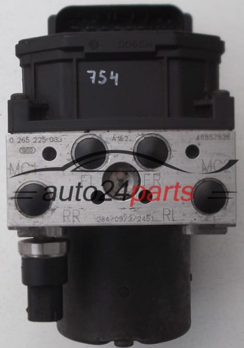 POMPE HYDRAULIQUE ET CALCULATEUR d'ABS  ALFA ROMEO 147 BOSCH 0 265 225 033, 46557538