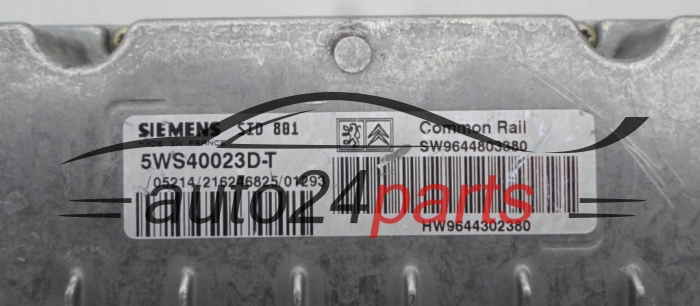 CENTRALITA DE MOTOR CITROEN PEUGEOT 2.0 HDI 5WS40023D-T, 5WS40023DT, SW9644803380, SID 801