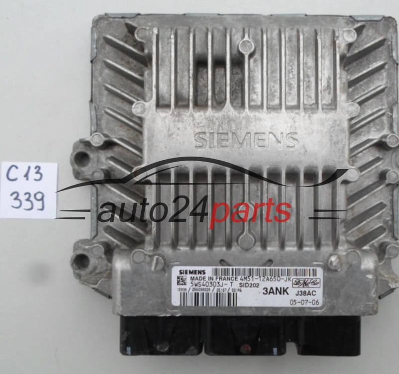 KOMPUTER STEROWNIK SILNIKA FORD FOCUS 1.8 TDCI SIEMENS 5WS40303J-T, 5WS40303JT, FoMoCo 4M51-12A650-JK 4M5112A650JK, 3ANK, SID202