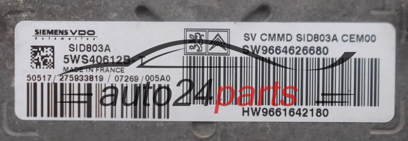 KOMPUTER STEROWNIK SILNIKA CITROEN PEUGEOT 2.0 HDI SIEMENS VDO 5WS40612B-T
