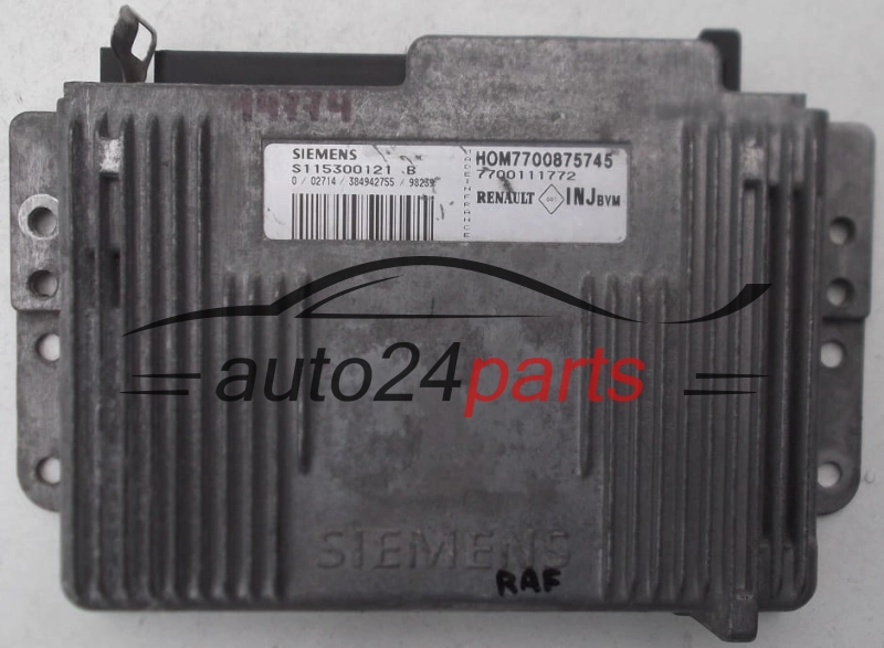 KOMPUTER STEROWNIK SILNIKA RENAULT MEGANE SCENIC 1.6 SIEMENS S115300121 B