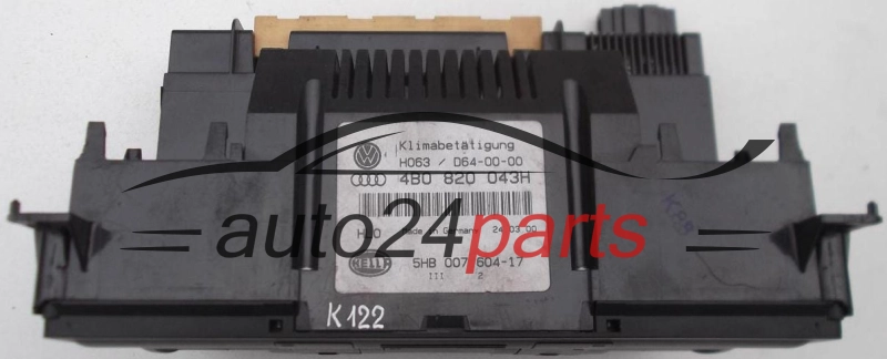 PANEL OGRZEWANIA STEROWNIK NAWIEWU REGULATOR KLIMATRONIK AUDI 4B0 820 043 H / 4B0820043H / 5HB 007 604-17 / 5HB00760417