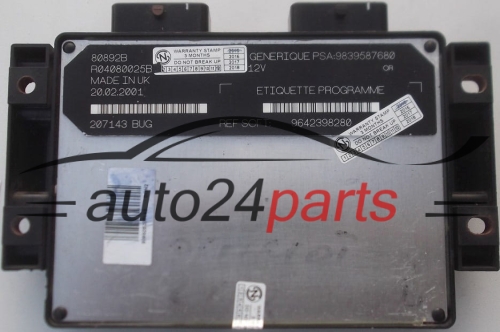 MOTORSTEUERGERÄT ECU STEUERGERÄT CITROEN PEUGEOT 1.9 LUCAS R04080025B, PSA: 9839587680, SOFT 9642398280