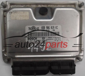 ECU CENTRALITA DE MOTOR VW VOLKSWAGEN PASSAT 1.9 TDI 038906019KC, 038 906 019 KC, BOSCH 0281011204, 0 281 011 204, DIESEL EDC15P+ 4896 