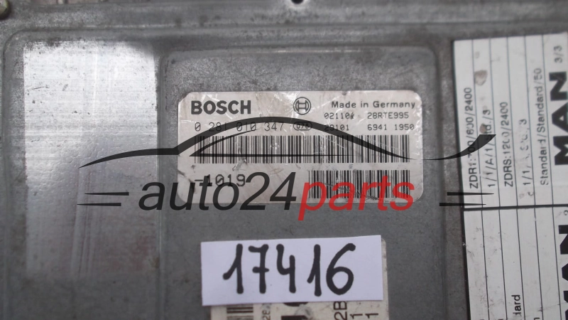 ECU CENTRALITA DE MOTOR MAN 218 CV BOSCH 0 281 010 347, 0281010347, L32 2102, 51.11616-7151, 51116167151