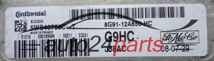 ECU CENTRALITA DE MOTOR  FORD GALAXY 2.0 TDCI Continental 5WS40758C-T,  FoMoCo 8G91-12A650-HC
