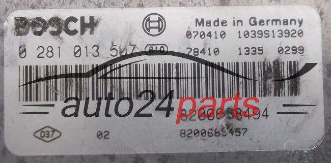MOTORSTEUERGERÄT ECU STEUERGERÄT RENAULT SCENIC 2.0 DCI BOSCH 0 281 013 507,  8200688494, 8200688457
